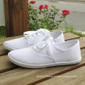 hot selling low price blank white women flat casual canvas shoes